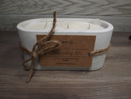 Cement Oval Candle 12 oz